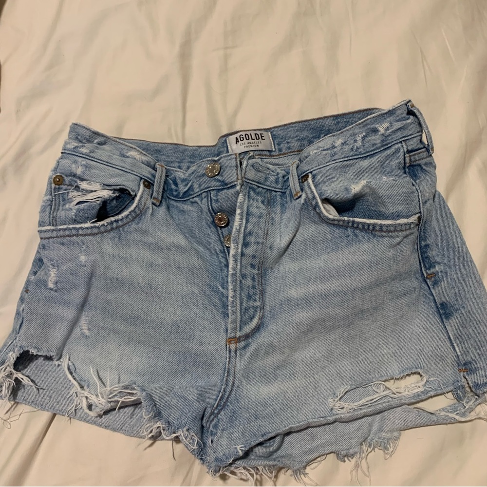Agolde ripped Jean shorts